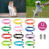 Cat Collar Adjustable Kitten Collar Pet Collar with Bell Name Tag Safety Buckle Collar