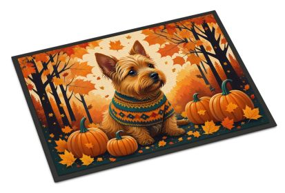 NEW Norwich Terrier Fall Doormat Front Door Mat Indoor Outdoor Rugs for Entryway, Non Slip Washable Low Pile, 18H X 27W