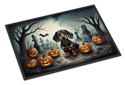 NEW Dachshund Spooky Halloween Doormat Front Door Mat Indoor Outdoor Rugs for Entryway, Non Slip Washable Low Pile, 18H X 27W