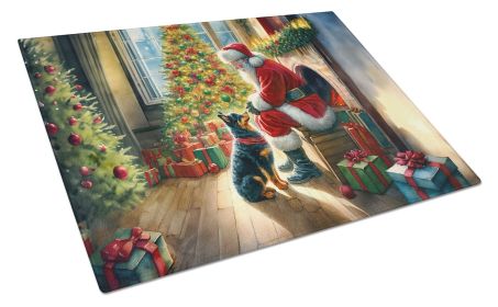 NEW Lancashire Heeler and Santa Claus Glass Cutting Board Decorative Tempered Glass Kitchen Cutting and Serving Board Large Size Chopping Board