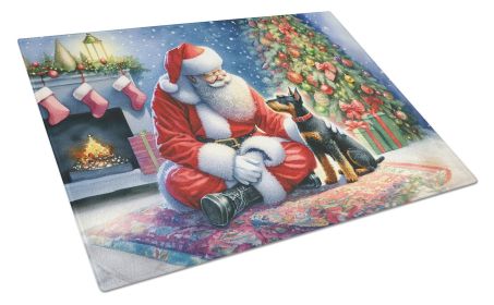 NEW Manchester Terrier and Santa Claus Glass Cutting Board Decorative Tempered Glass Kitchen Cutting and Serving Board Large Size Chopping Board