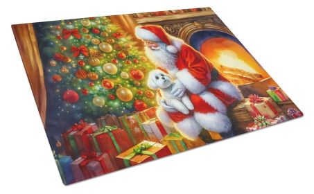 NEW Maltese and Santa Claus Glass Cutting Board Decorative Tempered Glass Kitchen Cutting and Serving Board Large Size Chopping Board