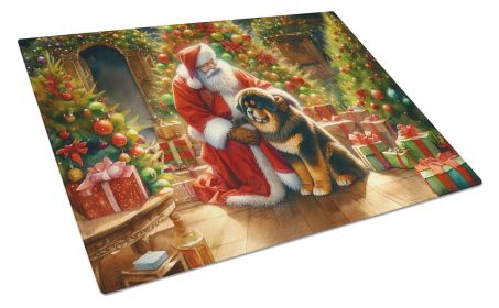 NEW Tibetan Mastiff and Santa Claus Glass Cutting Board Decorative Tempered Glass Kitchen Cutting and Serving Board Large Size Chopping Board