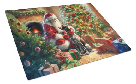 NEW German Shorthaired Pointer and Santa Claus Glass Cutting Board Decorative Tempered Glass Kitchen Cutting and Serving Board Large Size Choppin