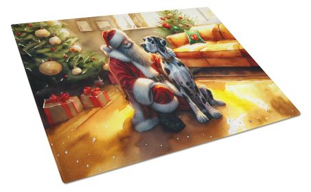 NEW Great Dane and Santa Claus Glass Cutting Board Decorative Tempered Glass Kitchen Cutting and Serving Board Large Size Chopping Board