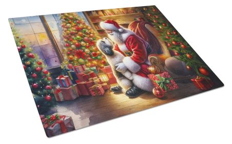NEW Havanese and Santa Claus Glass Cutting Board Decorative Tempered Glass Kitchen Cutting and Serving Board Large Size Chopping Board