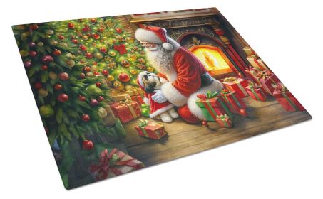 NEW Shih Tzu and Santa Claus Glass Cutting Board Decorative Tempered Glass Kitchen Cutting and Serving Board Large Size Chopping Board