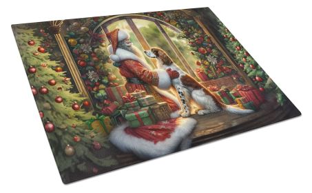 NEW English Setter and Santa Claus Glass Cutting Board Decorative Tempered Glass Kitchen Cutting and Serving Board Large Size Chopping Board