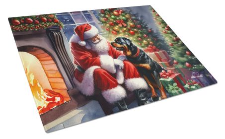 NEW Rottweiler and Santa Claus Glass Cutting Board Decorative Tempered Glass Kitchen Cutting and Serving Board Large Size Chopping Board