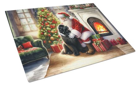 NEW Newfoundland and Santa Claus Glass Cutting Board Decorative Tempered Glass Kitchen Cutting and Serving Board Large Size Chopping Board