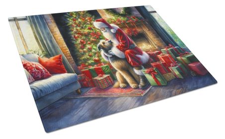 NEW Irish Wolfhound and Santa Claus Glass Cutting Board Decorative Tempered Glass Kitchen Cutting and Serving Board Large Size Chopping Board
