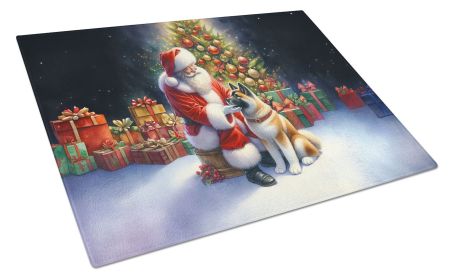 NEW Akita and Santa Claus Glass Cutting Board Decorative Tempered Glass Kitchen Cutting and Serving Board Large Size Chopping Board