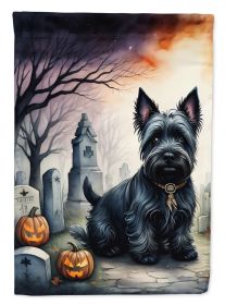 Scottish Terrier Spooky Halloween Garden Flag Mailbox Flag Decorative Yard Flag Banner Outside Patio Artwork Yard Flower Beds, Garden Size, Multi