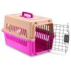 Travel Dog Kennel Carrier Handheld Pet Crate Cage Cat Rabbit Carrier Box w/ 11lbs Max Load Safety Squeeze Latch