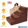 Dog Stairs Pet Step For Bed Couch Sofa Car 4 Steps Soft Foam Detachable Dogs Cats Climb Ladder