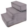 Dog Stairs Pet Step For Bed Couch Sofa Car 3 Steps Soft Foam Detachable Dogs Cats Climb Ladder