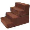 Dog Stairs Pet Step For Bed Couch Sofa Car 4 Steps Soft Foam Detachable Dogs Cats Climb Ladder