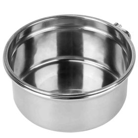 Stainless Steel Dog Bowl Pets Hanging Food Bowl Detachable Pet Cage Food Water Bowl with Clamp Holder (Option: S)