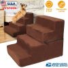 Dog Stairs Pet Step For Bed Couch Sofa Car 4 Steps Soft Foam Detachable Dogs Cats Climb Ladder