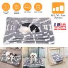 Dog Bed Mat Comfortable Flannel Dog Crate Pad Reversible Cushion Carpet Machine Washable Pet Bed Liner with Bone Patterns Dual-Side Usage for M/L/XL D