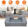 Pet Dog Bed Soft Warm Plush Puppy Cat Bed Cozy Nest Sofa Non-Slip Bed Cushion Mat Removable Washable Cover Waterproof Lining For Small Medium Dog
