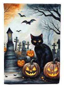 Black Cat Spooky Halloween Garden Flag Mailbox Flag Decorative Yard Flag Banner Outside Patio Artwork Yard Flower Beds, Garden Size, Multicolor (Default: Default)