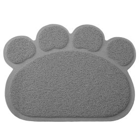 Dog Cat Bowl Mat Pet Food Water Feeding Mat Non-slip Pet Dish Tray Mat Paw Clean Placemat (Option: Paw_Grey)