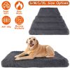 Dog Bed Soft Plush Cushion Cozy Warm Pet Crate Mat Dog Carpet Mattress with Long Plush for S/M Dogs