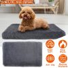 Dog Bed Soft Plush Cushion Cozy Warm Pet Crate Mat Dog Carpet Mattress with Long Plush for S/M Dogs